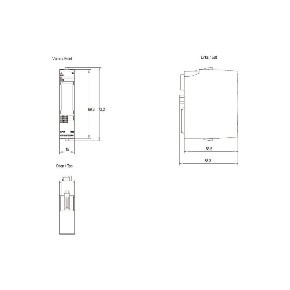 Siemens SIMATIC ET 200SP Analogeingabemodul AI 8xU 16 Bit 15x73x58mm IP20 6ES... SIEMENS-6ES71346FF000AA1 4047623405528 (Abb. 3)