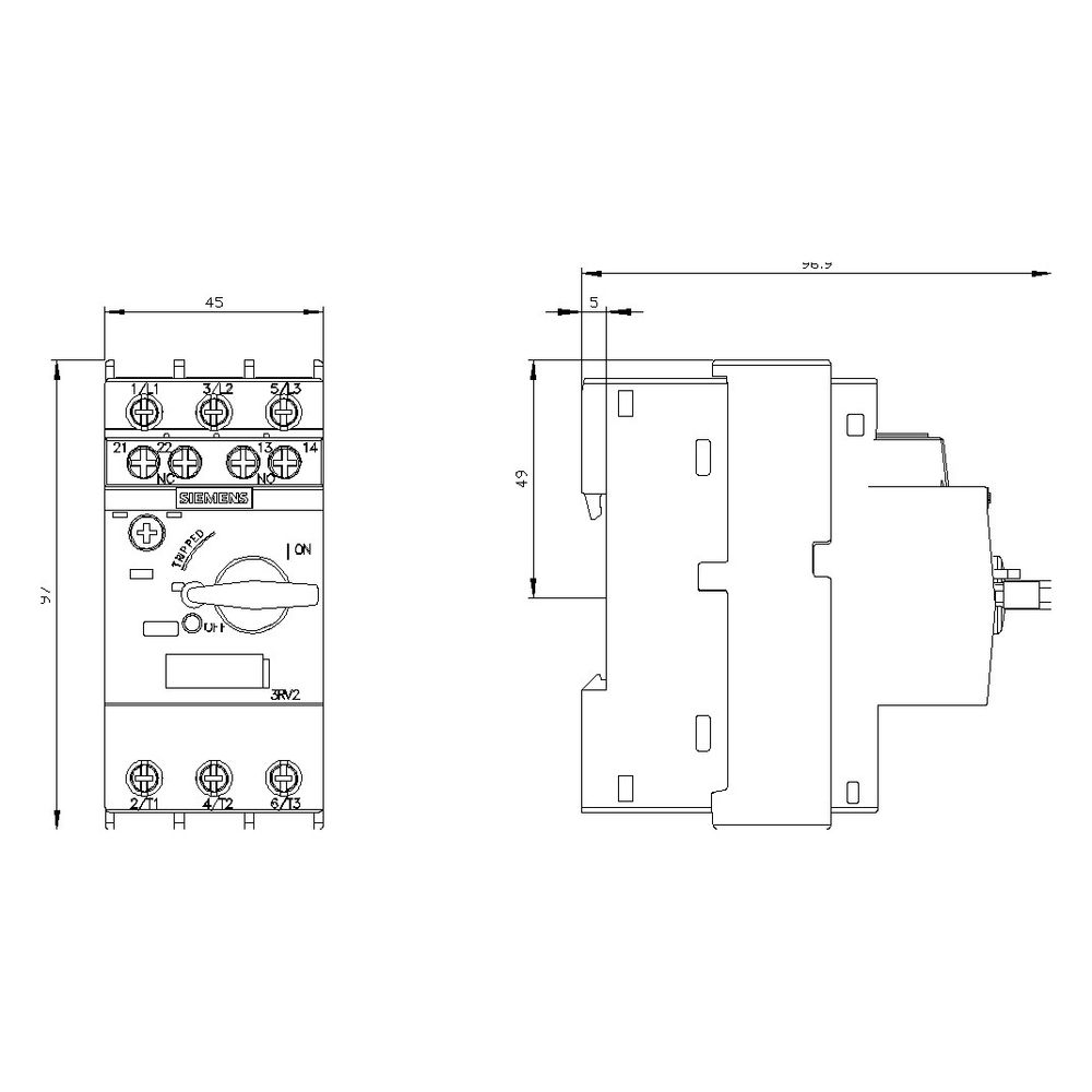Siemens 3RV2011-1HA15 Leistungsschalter, S00, Mo... SIEMENS-3RV20111HA15 4011209841024 (Abb. 4)