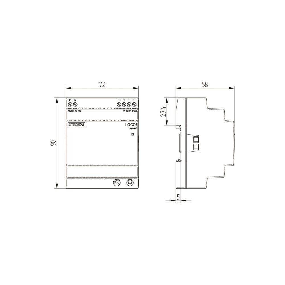 Siemens Stromversorgung LOGO!POWER 6EP3333-6SB00-0AY0, 24 V, 4 A, 96 W, 90x72... SIEMENS-6EP33336SB000AY0 4025515154860 (Abb. 5)