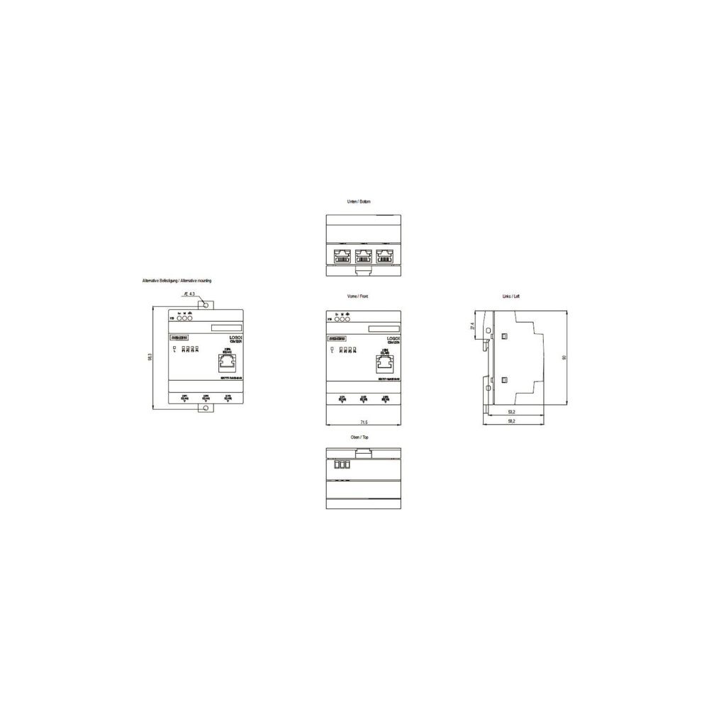 Siemens LOGO! CSM 12/24 Compact Switch Modul 4x RJ45 12/24V IP20 90x71,5x58,2... SIEMENS-6GK71771MA200AA0 4047622174074 (Abb. 4)