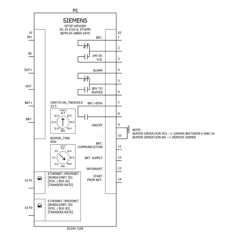Siemens SITOP PSU100S Stromversorgung 24V 20A 480W 1-phasig IP20 145x115x150mm 6E... SIEMENS-6EP13362BA10 4025515152897 (Abb. 7)