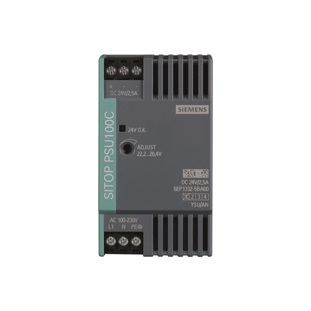 Siemens SITOP PSU100C Stromversorgung 24V 2,5A 60W geregelt Tragschienenmontage I... SIEMENS-6EP13325BA00 4025515152613 (Abb. 2)