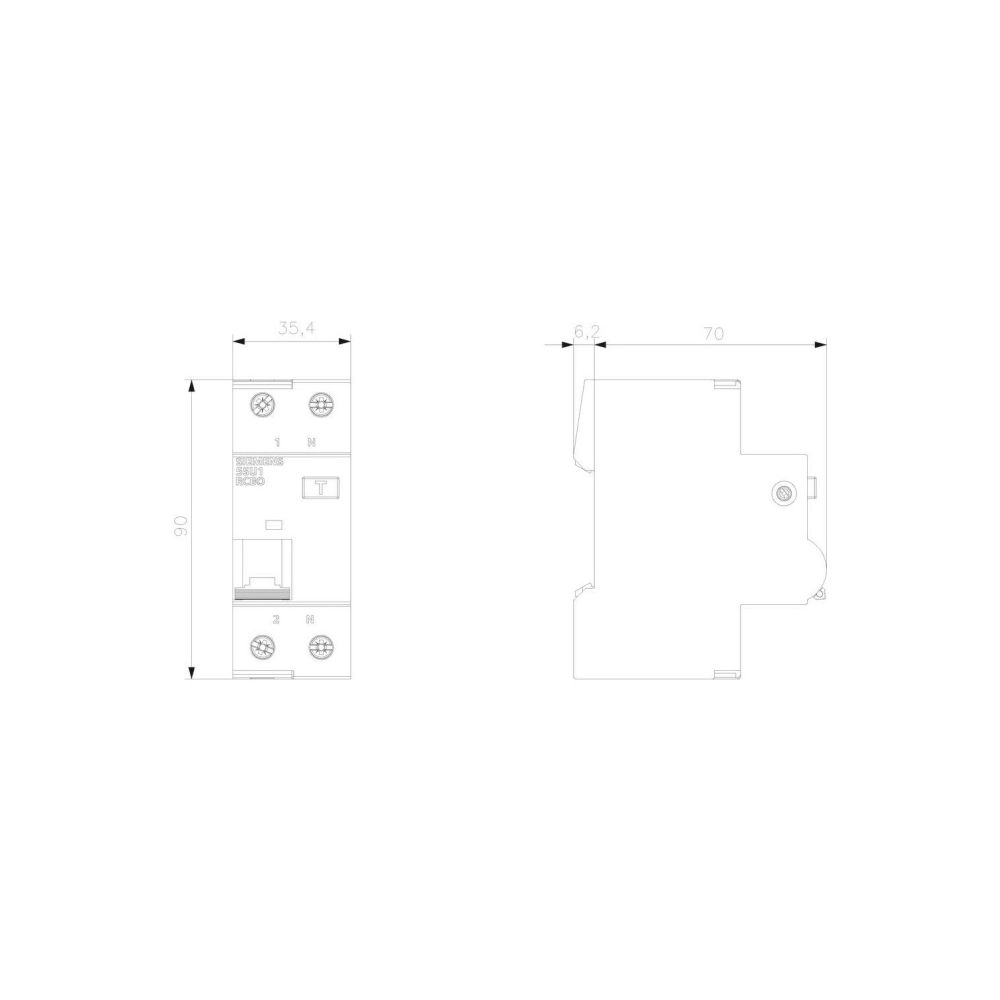 Siemens FI/LS-Schalter 5SU1354-7KK16 Typ A 10kA C 16A 30mA 2TE... SIEMENS-5SU13547KK16 4001869307848 (Abb. 4)
