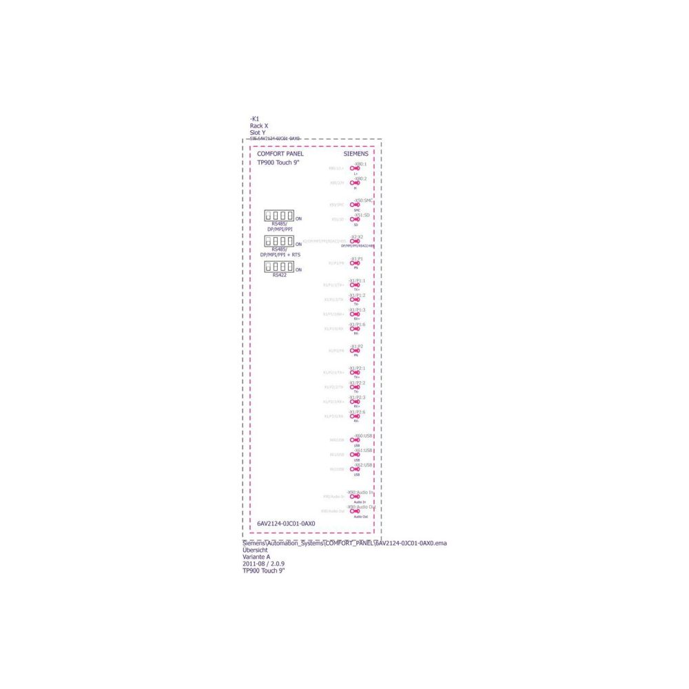 Siemens SIMATIC TP900 Comfort Panel 9" TFT Touchscreen 800x480px IP65 274x190... SIEMENS-6AV21240JC010AX0 4025515079019 (Abb. 3)