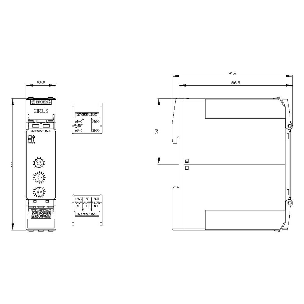 Siemens Zeitrelais SIRIUS 3RP25051BW30 Multifunktion 2 Wechsler 12-240V AC/DC Sch... SIEMENS-3RP25051BW30 4011209943513 (Abb. 7)