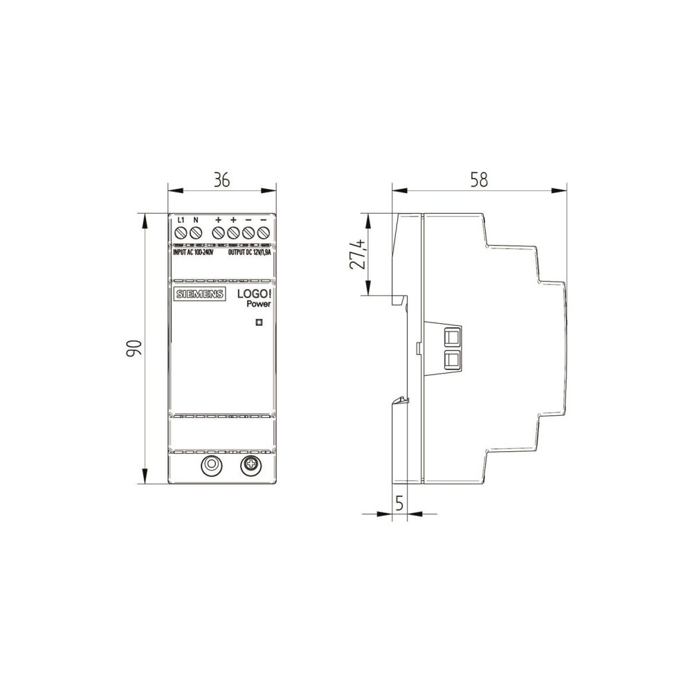 Siemens 6EP33216SB000AY0 LOGO!POWER 12V 1,9A Geregelte Stromversorgung... SIEMENS-6EP33216SB000AY0 4025515154808 (Abb. 5)