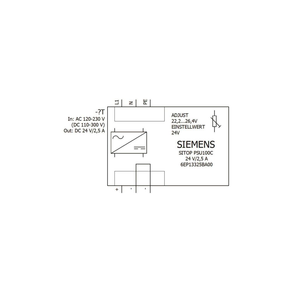 Siemens SITOP PSU100C Stromversorgung 24V 2,5A 60W geregelt Tragschienenmontage I... SIEMENS-6EP13325BA00 4025515152613 (Abb. 4)