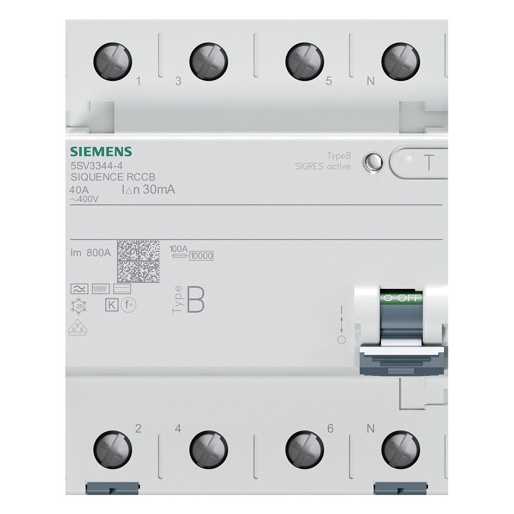 Siemens FI-Schutzschalter 5SV3344-4 Typ B 40A 30mA 4-polig kurzzeitverzögert 4TE 400V... SIEMENS-5SV33444 4001869549033 (Abb. 9)