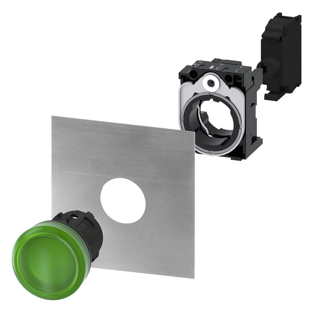 Siemens Leuchtmelder rund 22,3mm grün glatte Linse IP67/IP69K 3SU10016AA400AA... SIEMENS-3SU10016AA400AA0 4011209946286 (Abb. 7)