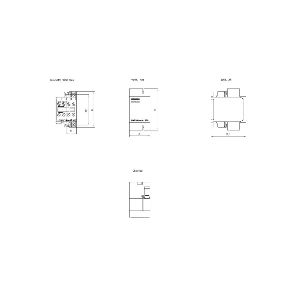 Siemens LOGO! Contact Schaltmodul, 230V, 20A, 4 digitale Ausgänge, IP20, 72x3... SIEMENS-6ED10574EA000AA0 4025515050759 (Abb. 2)
