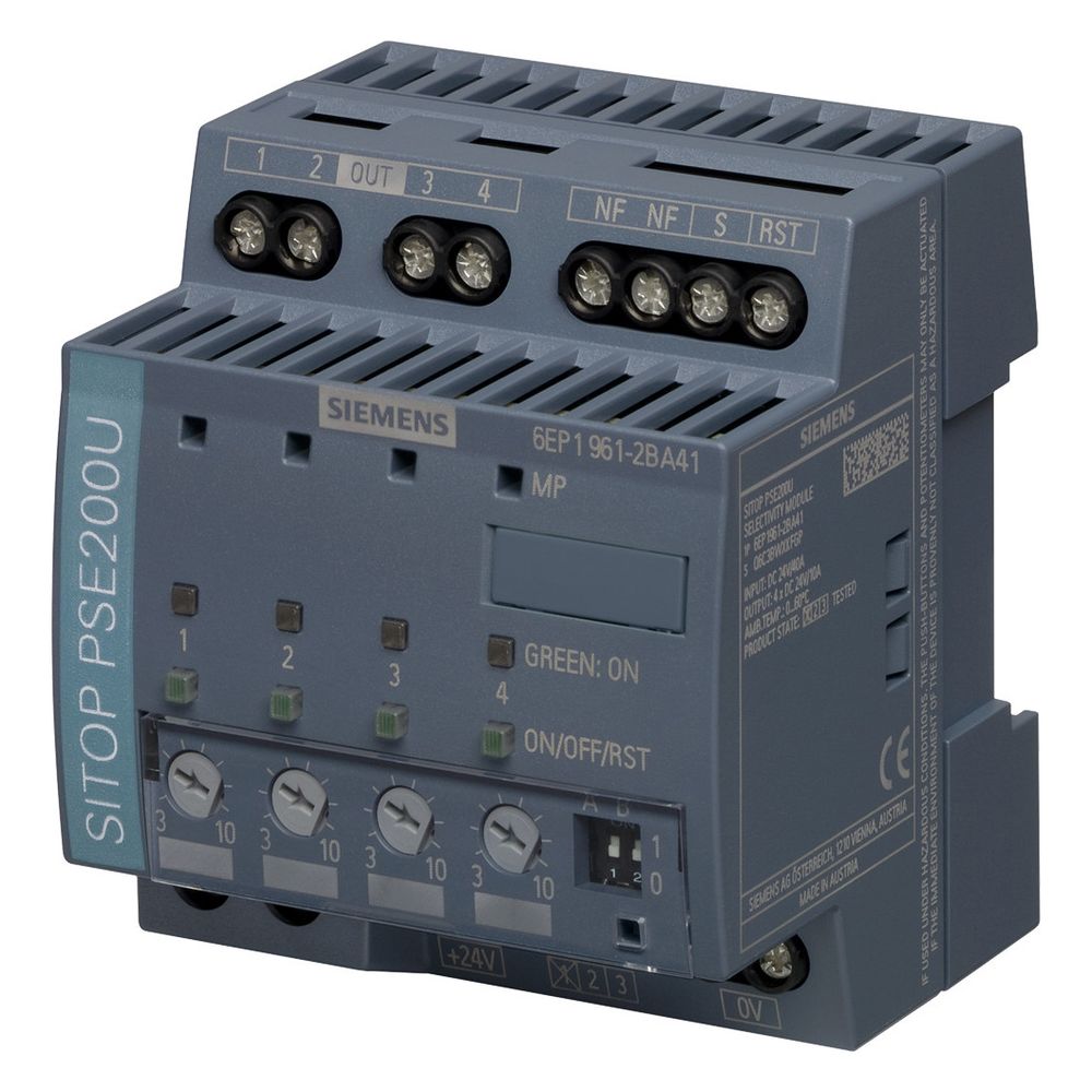 Siemens SITOP PSE200U Selektivitätsmodul 4-kanalig 10A 24VDC Schraubanschluss 80x... SIEMENS-6EP19612BA41 4025515153405 (Abb. 5)