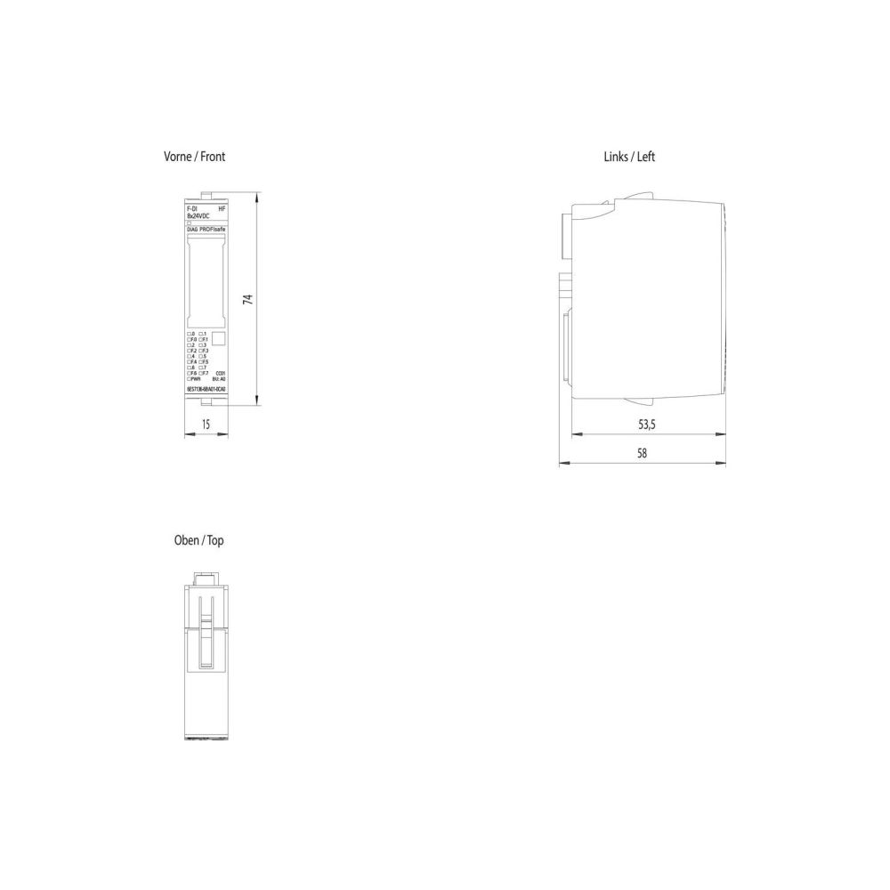 Siemens SIMATIC DP Elektronikmodul F-DI 8x 24VDC HF für ET 200SP 15mm IP20 6E... SIEMENS-6ES71366BA010CA0 4047623411475 (Abb. 5)