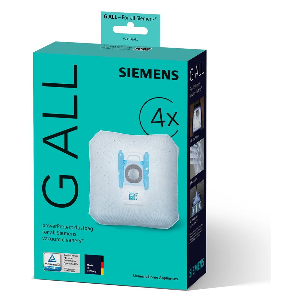 Siemens Staubsaugerbeutel VZ 41FGALL Vlies 4er-Pack inkl. Micro-Hygienefilter... SIEMENS-VZ41FGALL 4242003685785 (Abb. 4)