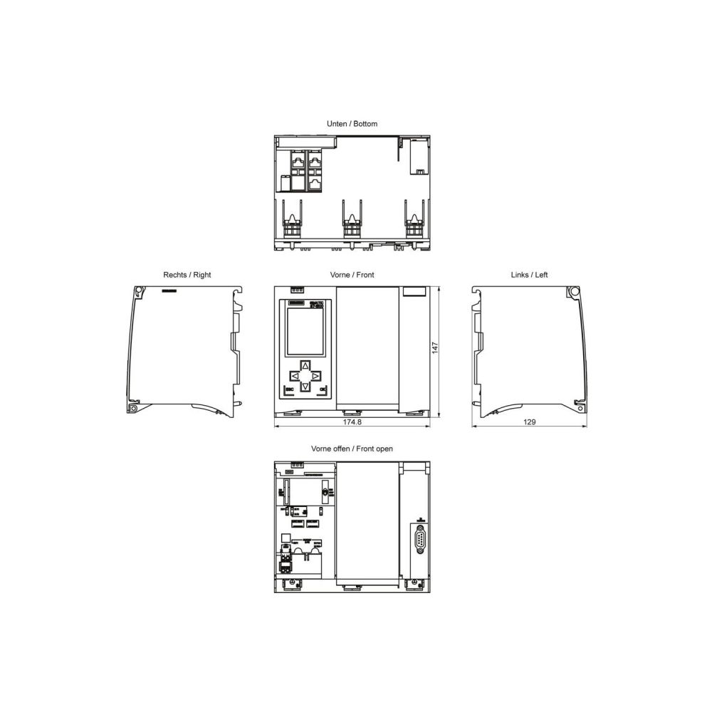Siemens S7-1500T CPU1516T-3 PN/DP Zentralbaugruppe modular 175x147x129mm 6ES7... SIEMENS-6ES75163TN000AB0 4025515739975 (Abb. 2)