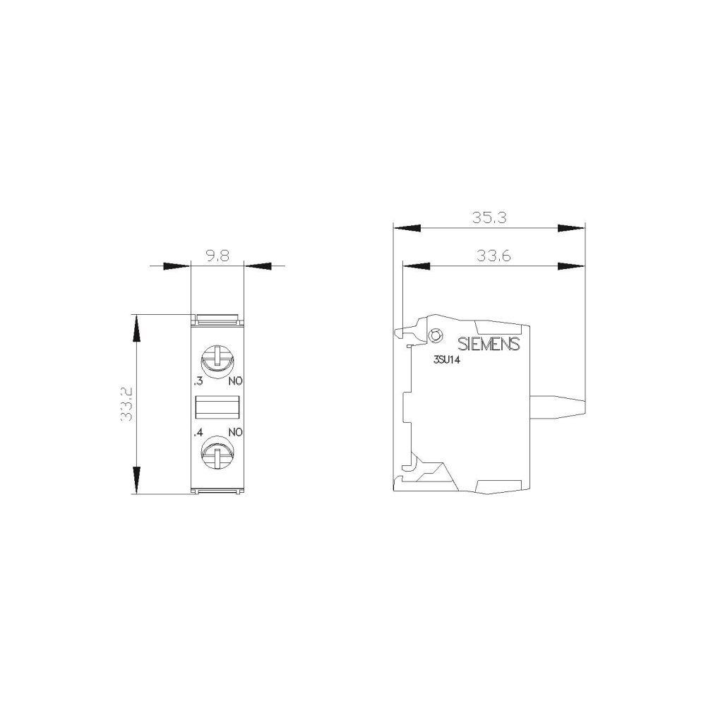 Siemens Kontaktmodul Bodenbefestigung 1 Schließer Schraubanschluss 6A 3SU1400... SIEMENS-3SU14002AA101BA0 4011209950917 (Abb. 3)
