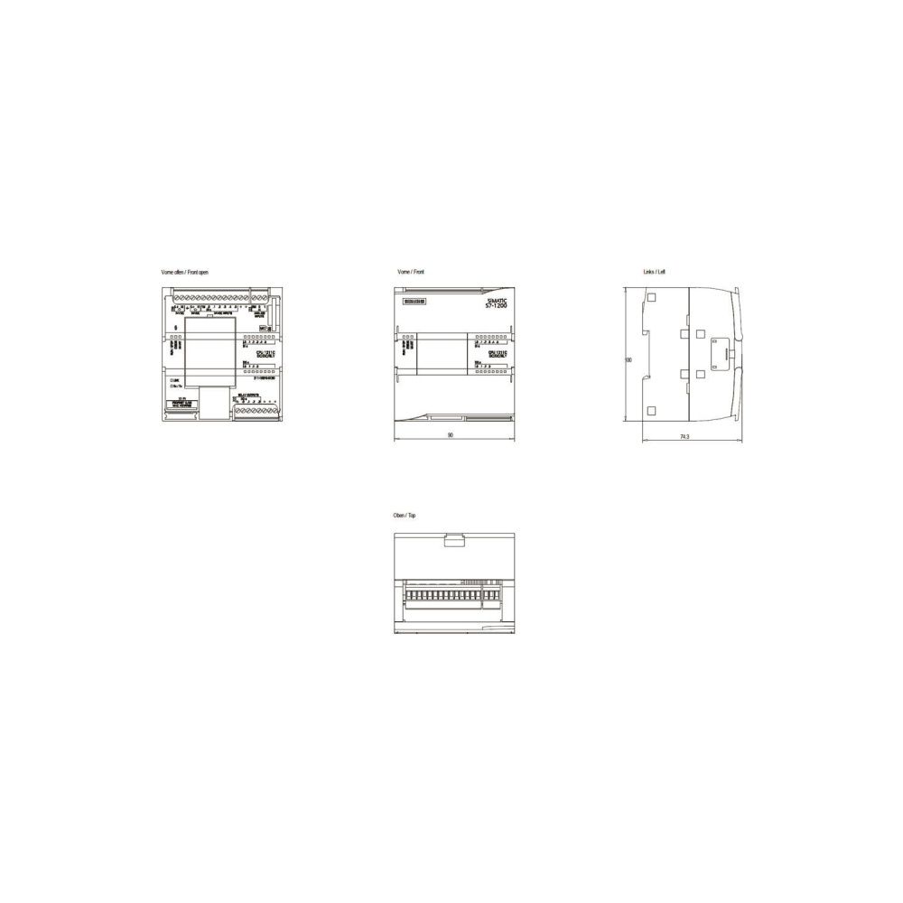 Siemens SIMATIC S7-1200 CPU 1211C Kompakt-CPU DC/DC/Relais 6 DI 4 DO 2 AI 90x... SIEMENS-6ES72111HE400XB0 4047623402688 (Abb. 2)