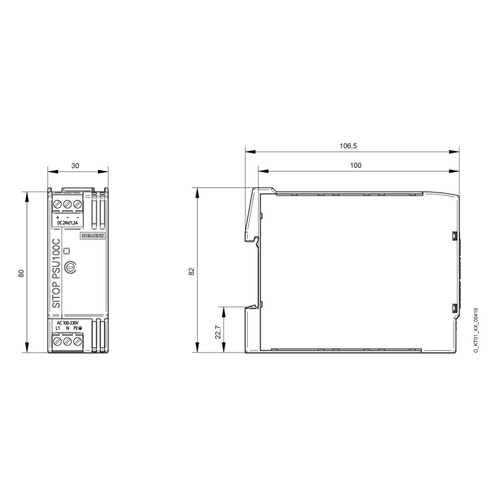 Siemens SITOP PSU100C geregelte Stromversorgung 24V 1,3A 30W 120-230VAC 6EP13315B... SIEMENS-6EP13315BA10 4025515152606 (Abb. 8)
