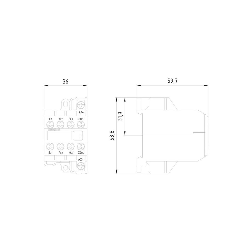 Siemens Motorschütz 3TG10010BB4 3 Schließer 1 Öffner 24V DC 4kW Schraubanschluss... SIEMENS-3TG10010BB4 4011209044975 (Abb. 2)