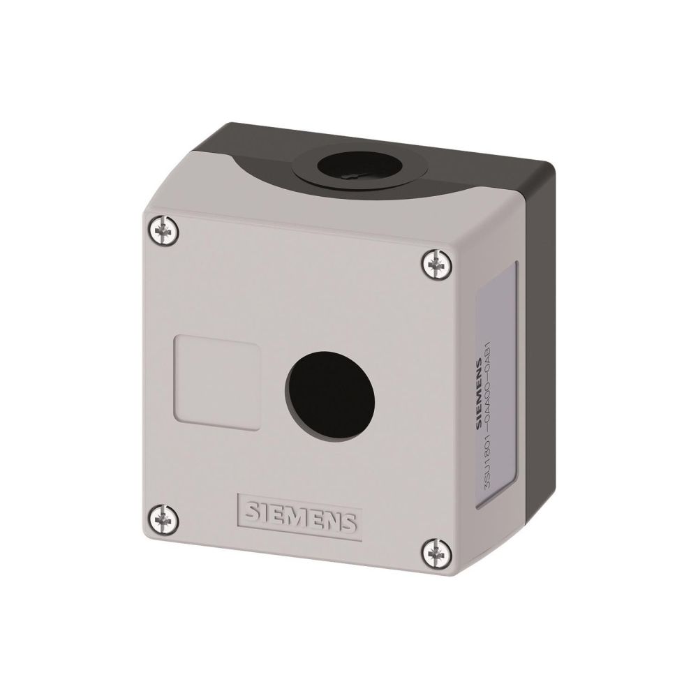 Siemens Aufbaugehäuse für Befehlsgeräte 1-fach 22,3mm Kunststoff Grau 85x85x6... SIEMENS-3SU18010AA000AB1 4011209968264 (Abb. 2)