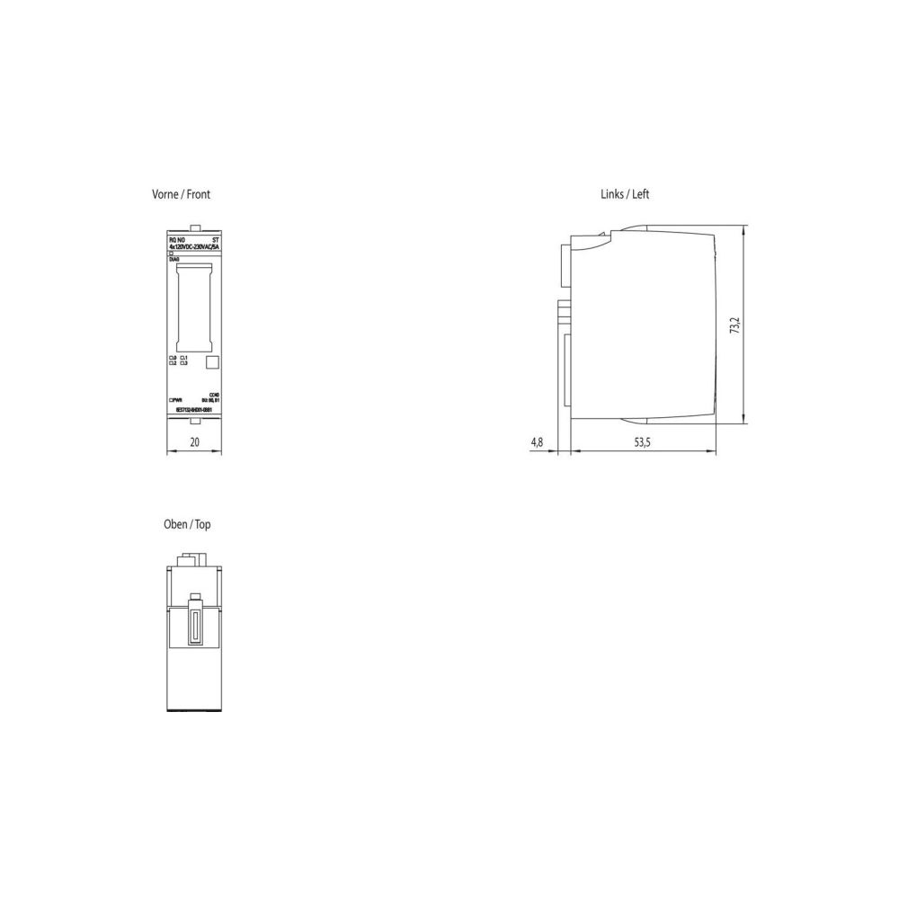 Siemens SIMATIC ET 200SP Digitalausgabemodul 4 Relais 20x73x58mm 6ES7132-6HD0... SIEMENS-6ES71326HD010BB1 4047623408727 (Abb. 2)