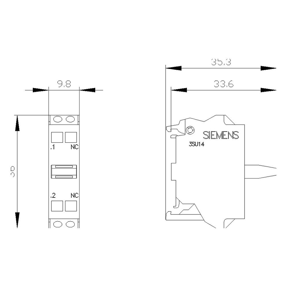 Siemens Kontaktmodul 3SU14002AA103CA0, 1 Öffner, 6 A, Federzuganschluss, Bode... SIEMENS-3SU14002AA103CA0 4011209950948 (Abb. 6)