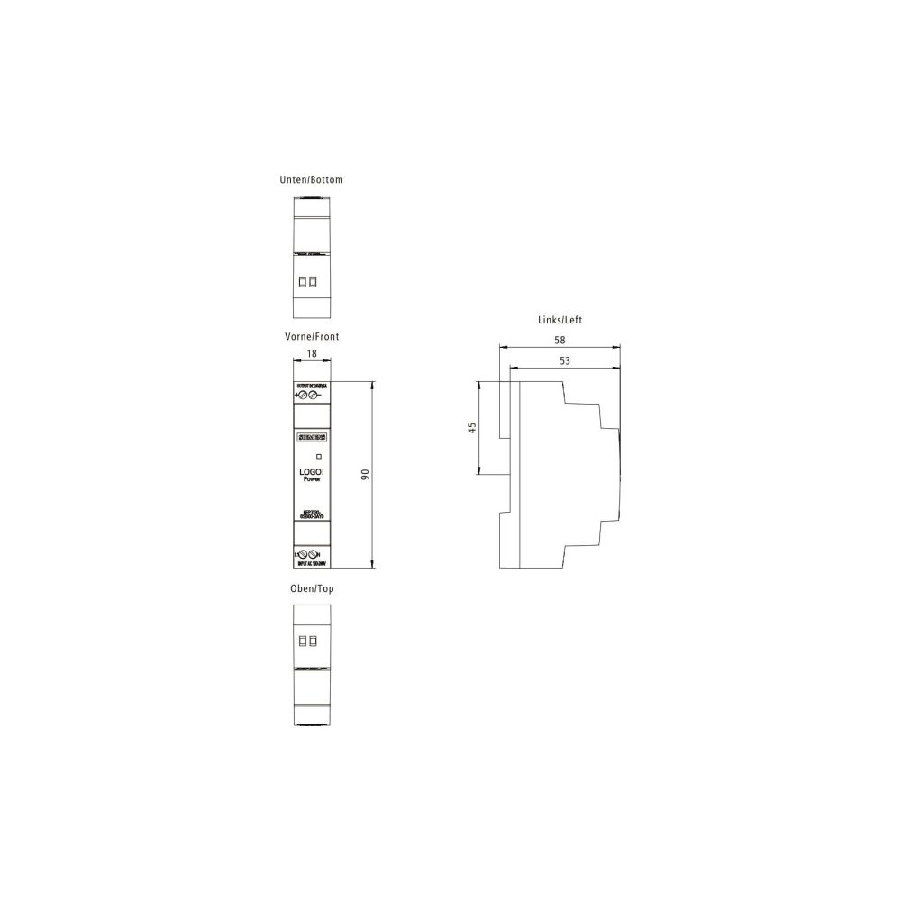 Siemens LOGO!Power Stromversorgung 24V 0,6A 14,4W IP20 90x18x53mm 6EP33306SB0... SIEMENS-6EP33306SB000AY0 4025515154877 (Abb. 4)