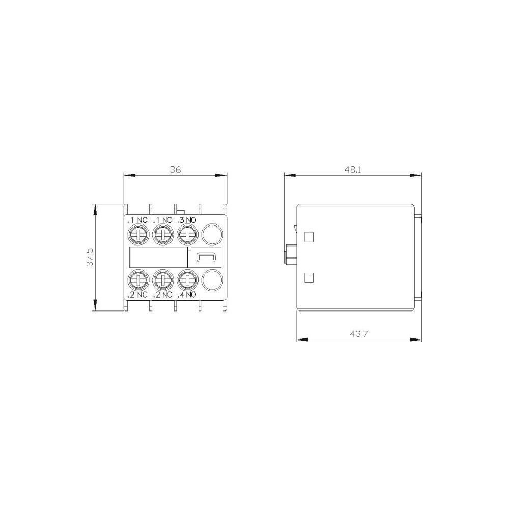 Siemens Hilfsschalterblock 3RH29111HA12 1 Schließer 2 Öffner Baugröße S00-S3 Schr... SIEMENS-3RH29111HA12 4011209829367 (Abb. 3)