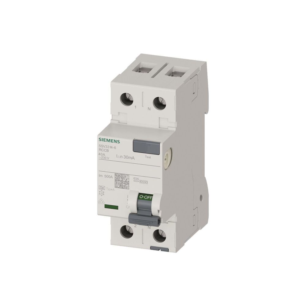 Siemens FI-Schutzschalter 5SV3314-6 Typ A 40A 30mA 2-polig 2TE 230V... SIEMENS-5SV33146 4001869429649 (Abb. 2)