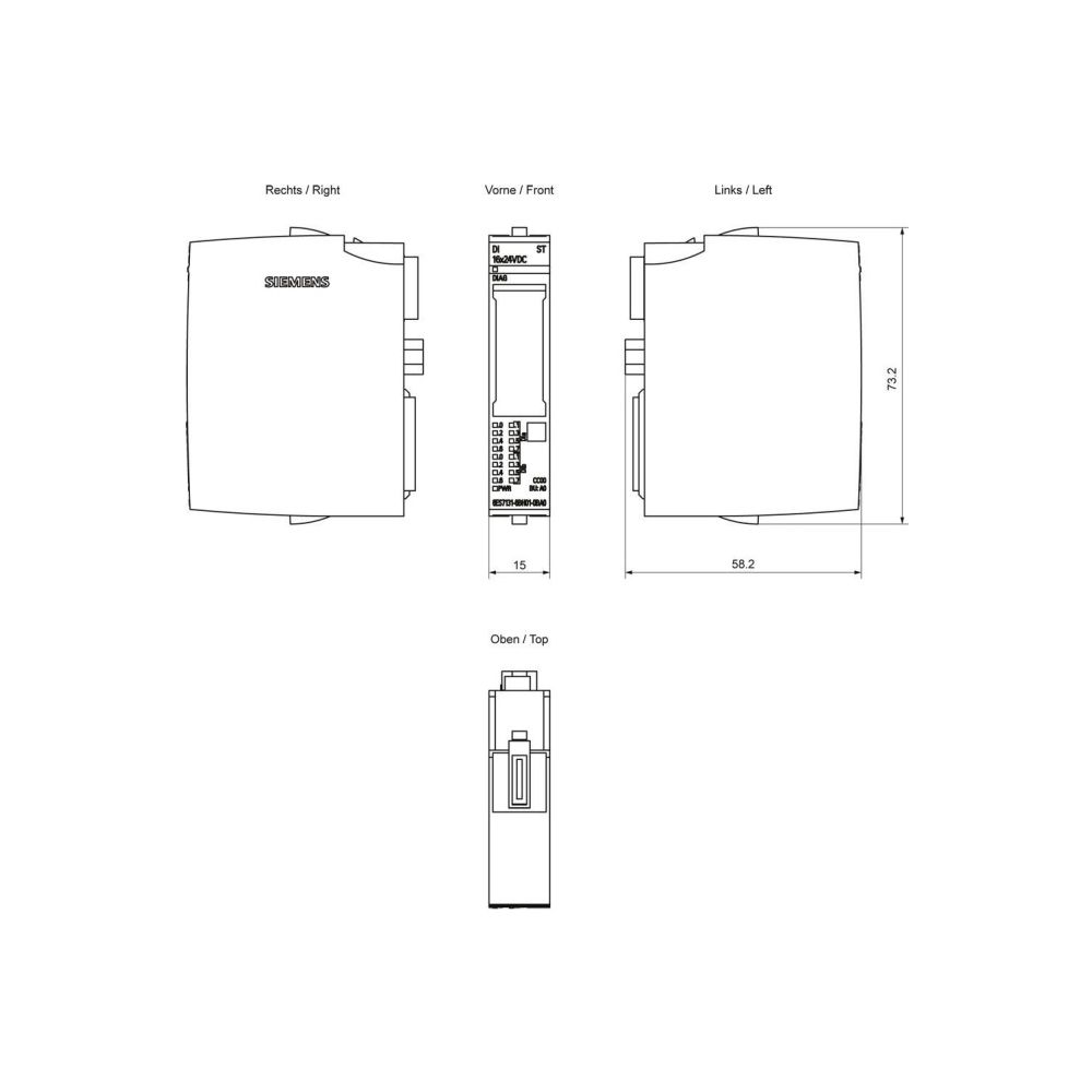 Siemens Simatic ET 200SP Digitales Eingangsmodul DI 16x24V DC Standard 6ES713... SIEMENS-6ES71316BH010BA0 4047623408550 (Abb. 3)