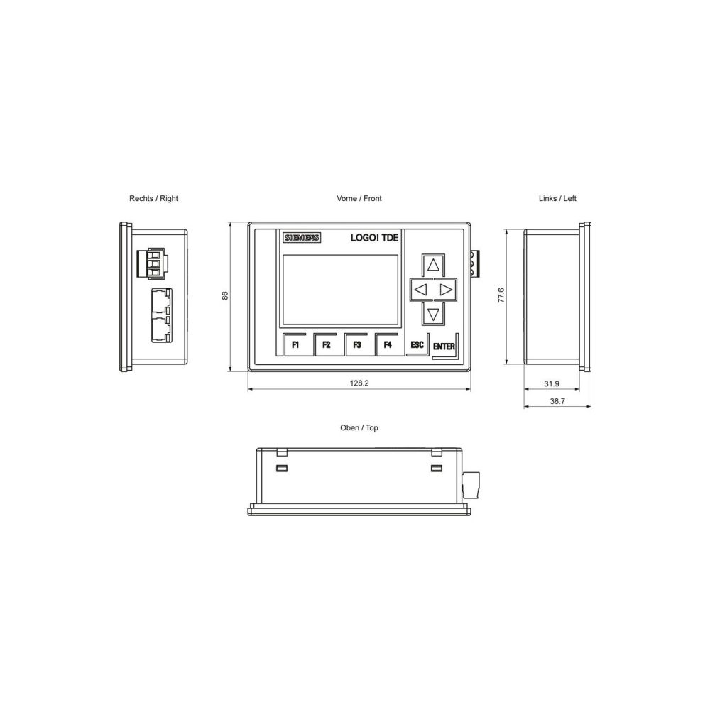 Siemens LOGO! TDE Text Display 6-zeilig 20 Zeichen 2x Ethernet IP65 128,2x86x... SIEMENS-6ED10554MH080BA1 4034106033620 (Abb. 5)