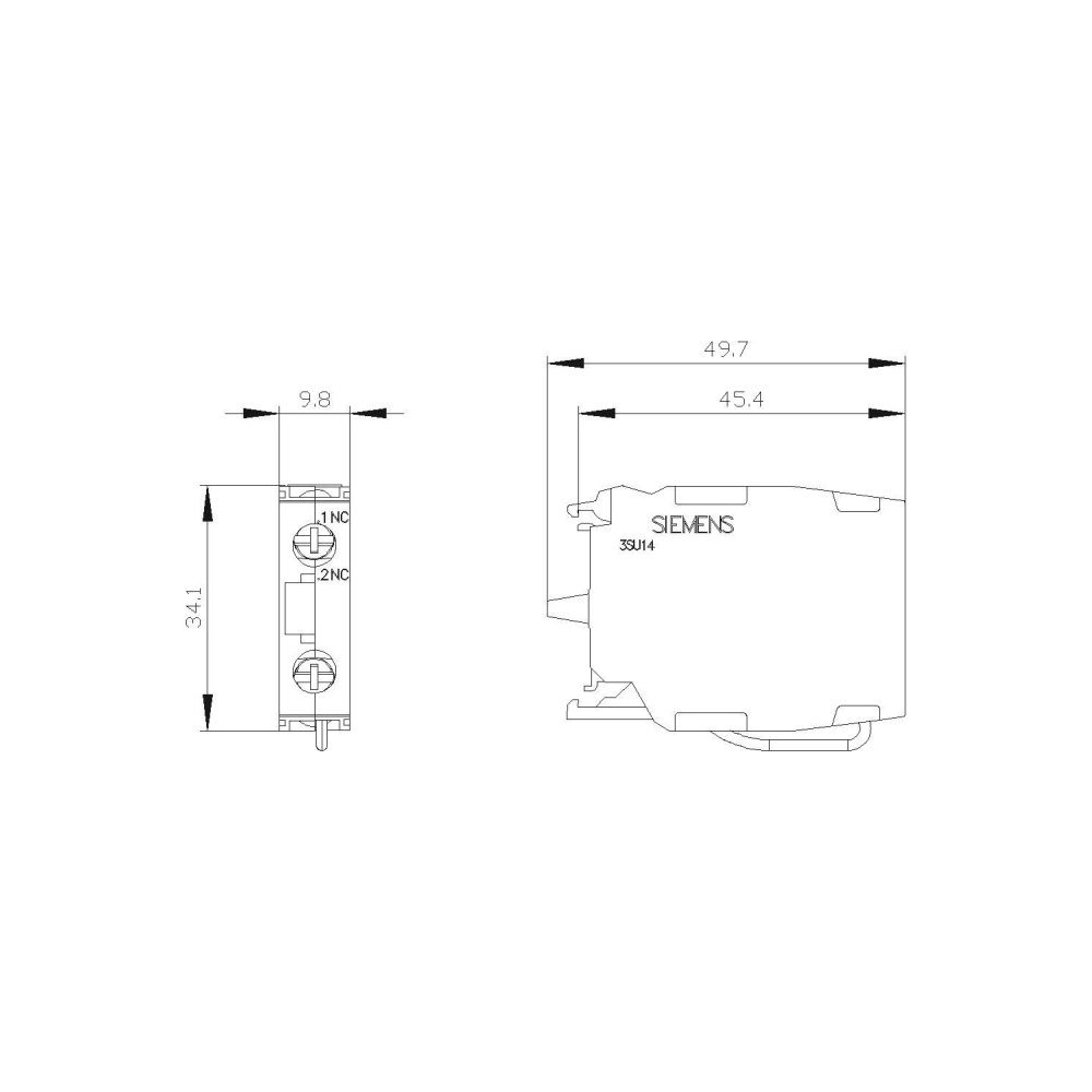 Siemens Kontaktmodul 1 Schließer 1 Öffner Frontbefestigung Schraubanschluss 4... SIEMENS-3SU14001AA101HA0 4011209950993 (Abb. 2)