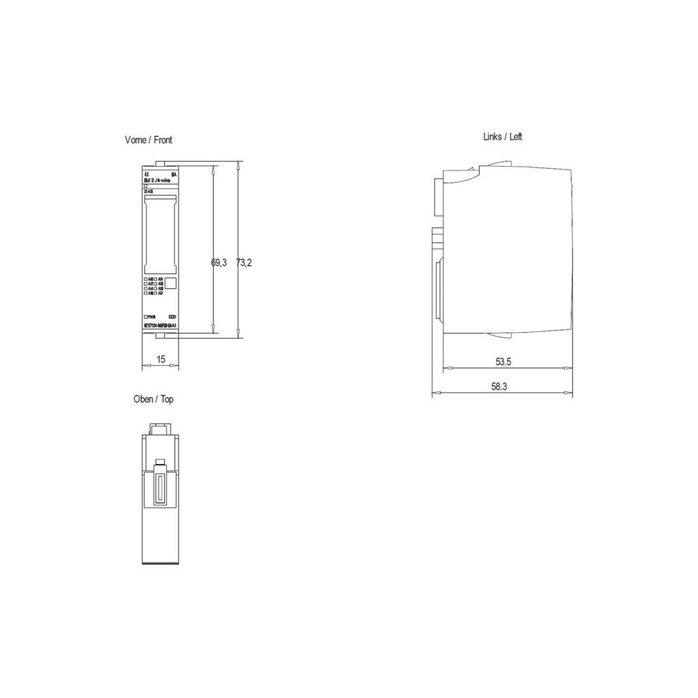 Siemens SIMATIC ET 200SP Analoges Eingangsmodul AI 8XI 16 Bit 15x73x58mm 6ES7... SIEMENS-6ES71346GF000AA1 4047623405511 (Abb. 3)
