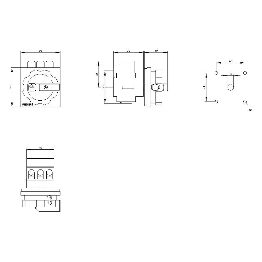 Siemens Not-Ausschalter 3LD21030TK53 3-polig 25A 10kW IP65 Frontbefestigung 4-Loc... SIEMENS-3LD21030TK53 4011209402898 (Abb. 6)