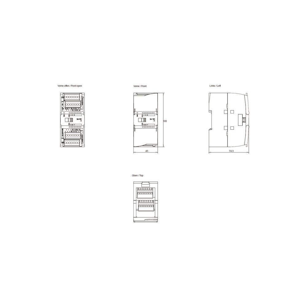 Siemens SIMATIC S7-1200 Analogeingabe SM 1231 8 AI 12 Bit 100x45x75mm 6ES7231... SIEMENS-6ES72314HF320XB0 6940408102040 (Abb. 2)