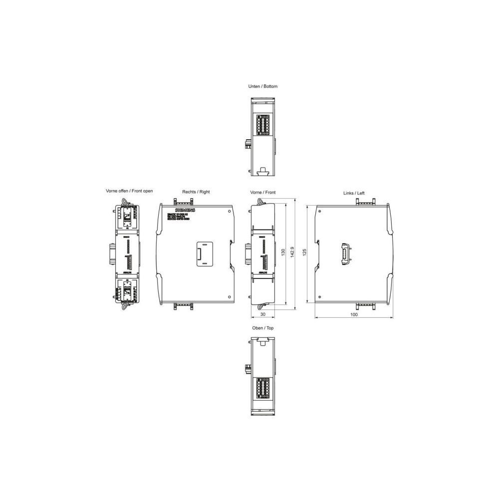 Siemens SIMATIC S7-1200 SM 1232 Analogausgabemodul 8 Ausgänge 14 Bit 125x30x1... SIEMENS-6ES72324HF500XB0 4047623417415 (Abb. 2)