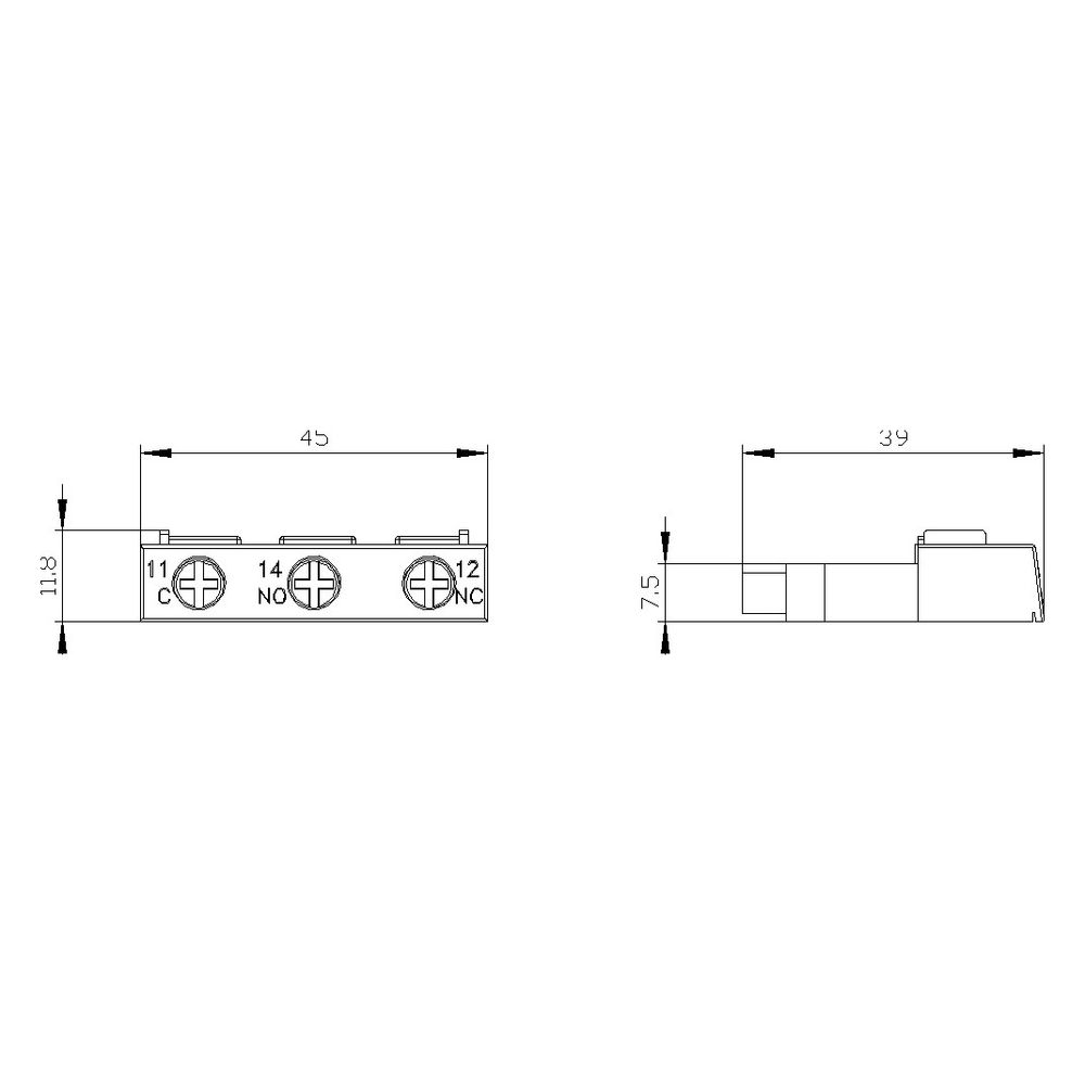 Siemens Hilfsschalter querliegend 1 Wechsler 3A für Leistungsschalter S00 S0 S2 3RV2... SIEMENS-3RV29011D 4011209790940 (Abb. 3)