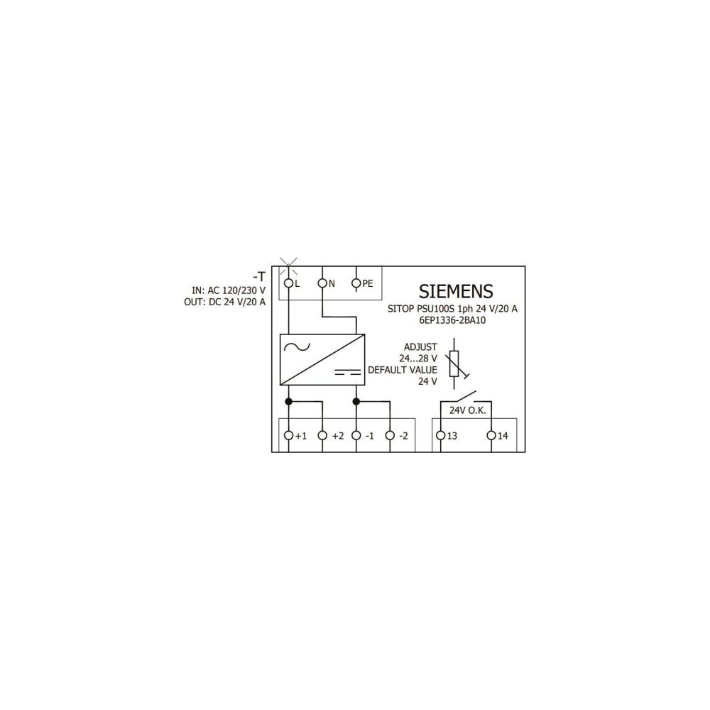 Siemens SITOP PSU100S Stromversorgung 24V 20A 480W 1-phasig IP20 145x115x150mm 6E... SIEMENS-6EP13362BA10 4025515152897 (Abb. 4)