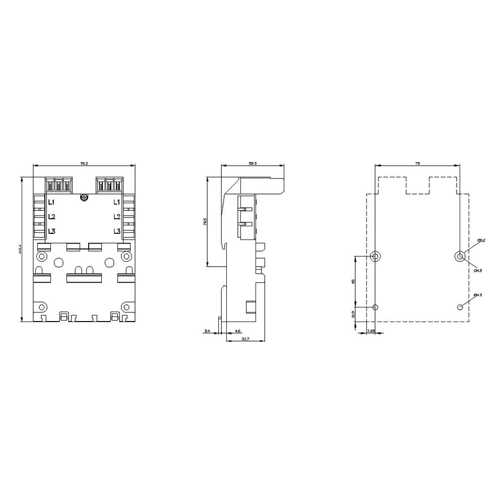 Siemens 3-Phasen-Sammelschiene SIRIUS inkl. Erweiterungsstecker für 2 Leistungsschal... SIEMENS-3RV29174A 4011209719101 (Abb. 3)