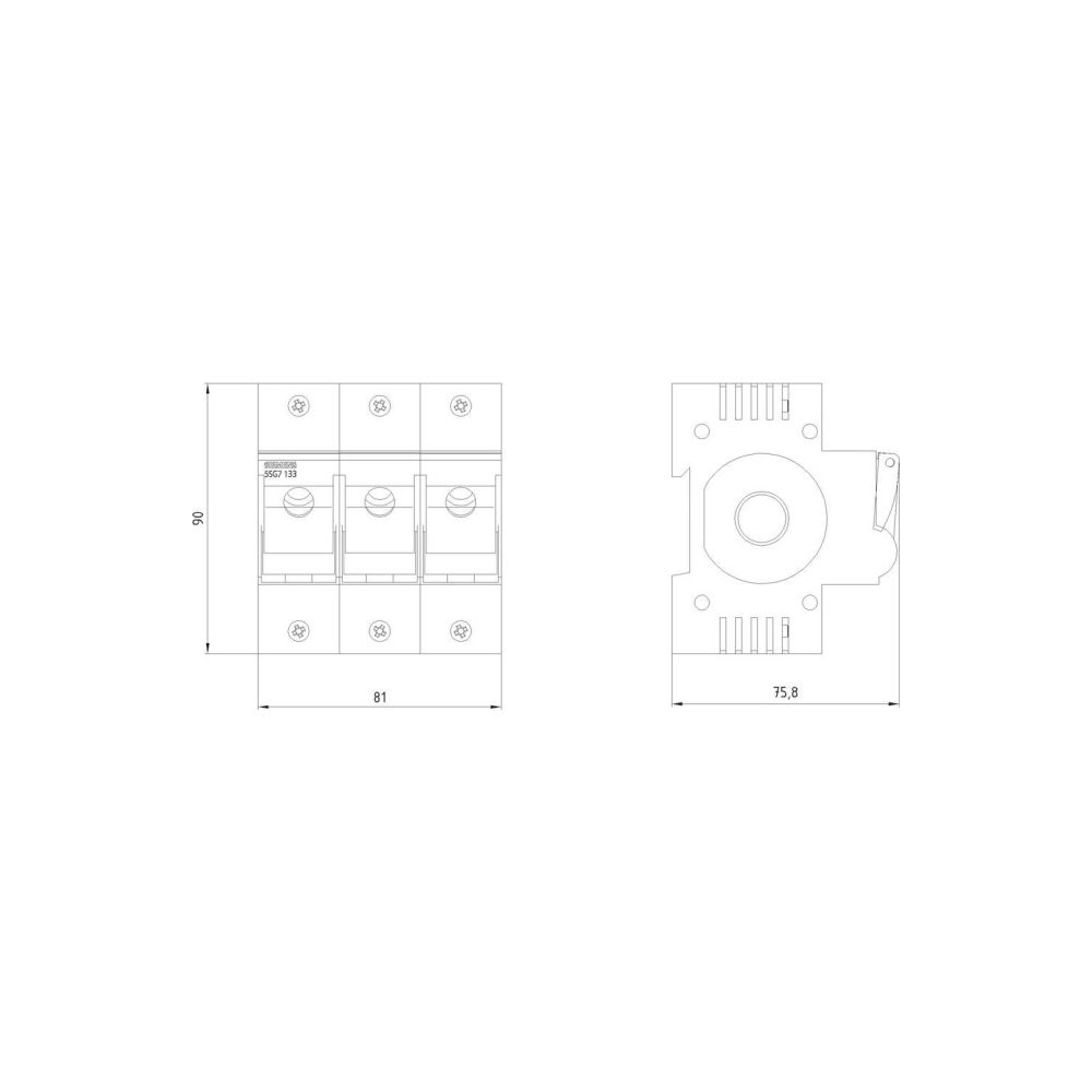 Siemens MINIZED Lasttrennschalter 5SG7133 3-polig 63A 400V für NEOZED D02... SIEMENS-5SG7133 4001869319254 (Abb. 2)