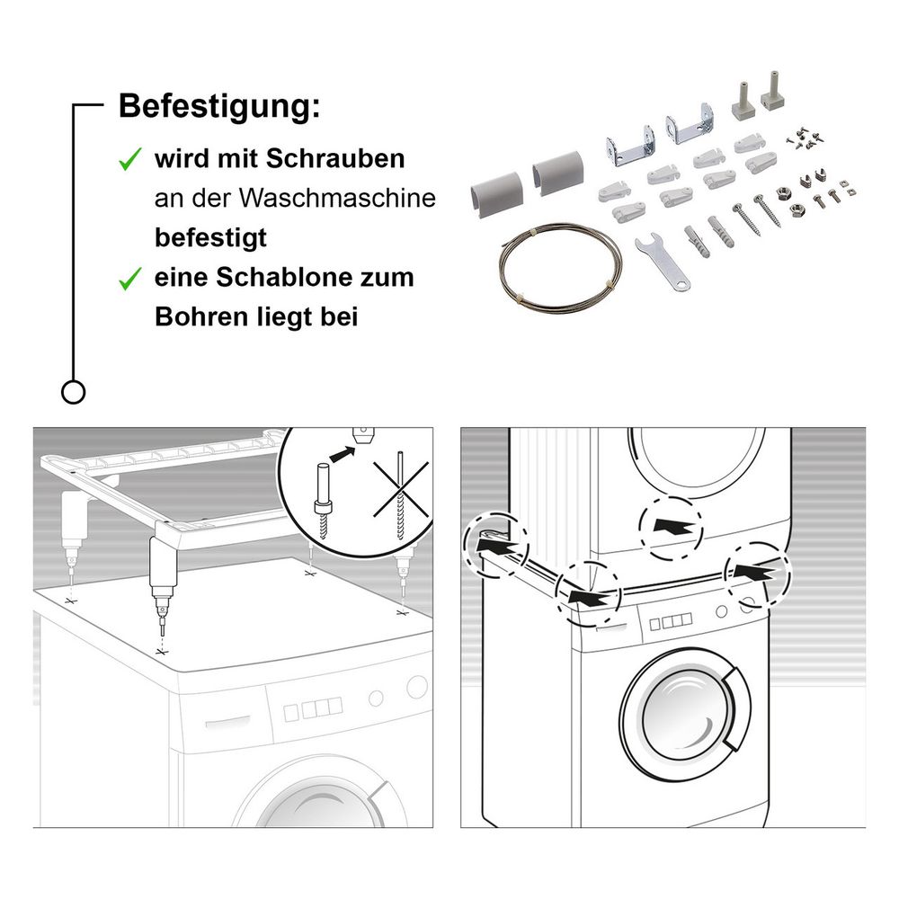 Siemens Verbindungssatz WZ11410 für Trockner Rahmen T24 55x59,5cm... SIEMENS-WZ11410 4242003641866 (Abb. 7)
