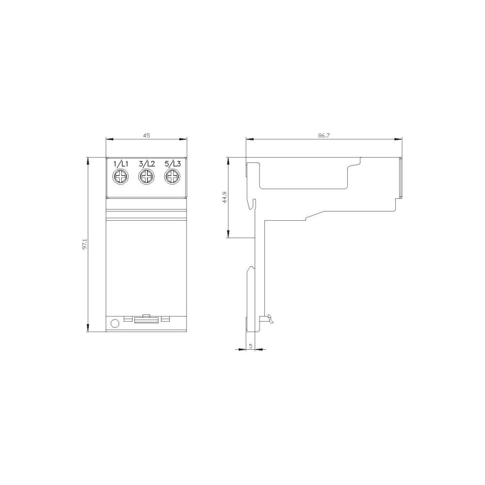 Siemens Einzelaufstellungsträger für Überlastrelais Schraubanschluss 3RU29263AA01... SIEMENS-3RU29263AA01 4011209781085 (Abb. 2)