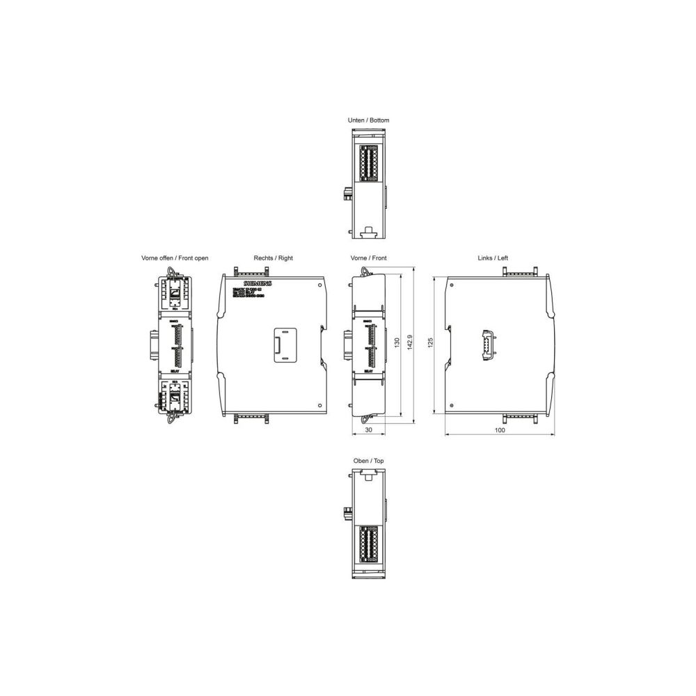 Siemens SIMATIC S7-1200 SM 1222 Digitalausgabemodul 16 Relais 2A 125x30x100mm... SIEMENS-6ES72225HH500XB0 4047623417361 (Abb. 2)