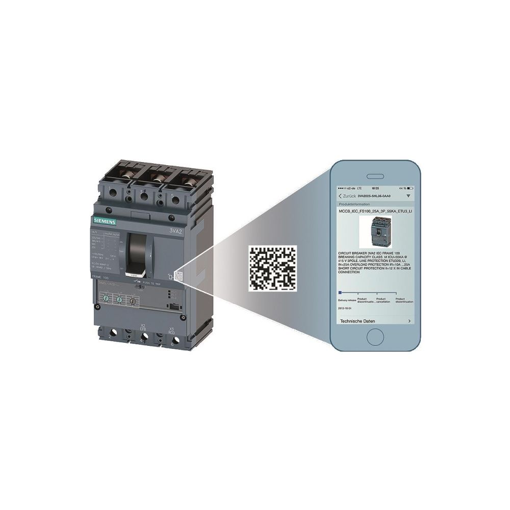 Siemens 3VA1 Leistungsschalter 3-polig 125A 690V 36kA Schraubanschluss IP40 3... SIEMENS-3VA11124EF320AA0 4042948808870 (Abb. 2)