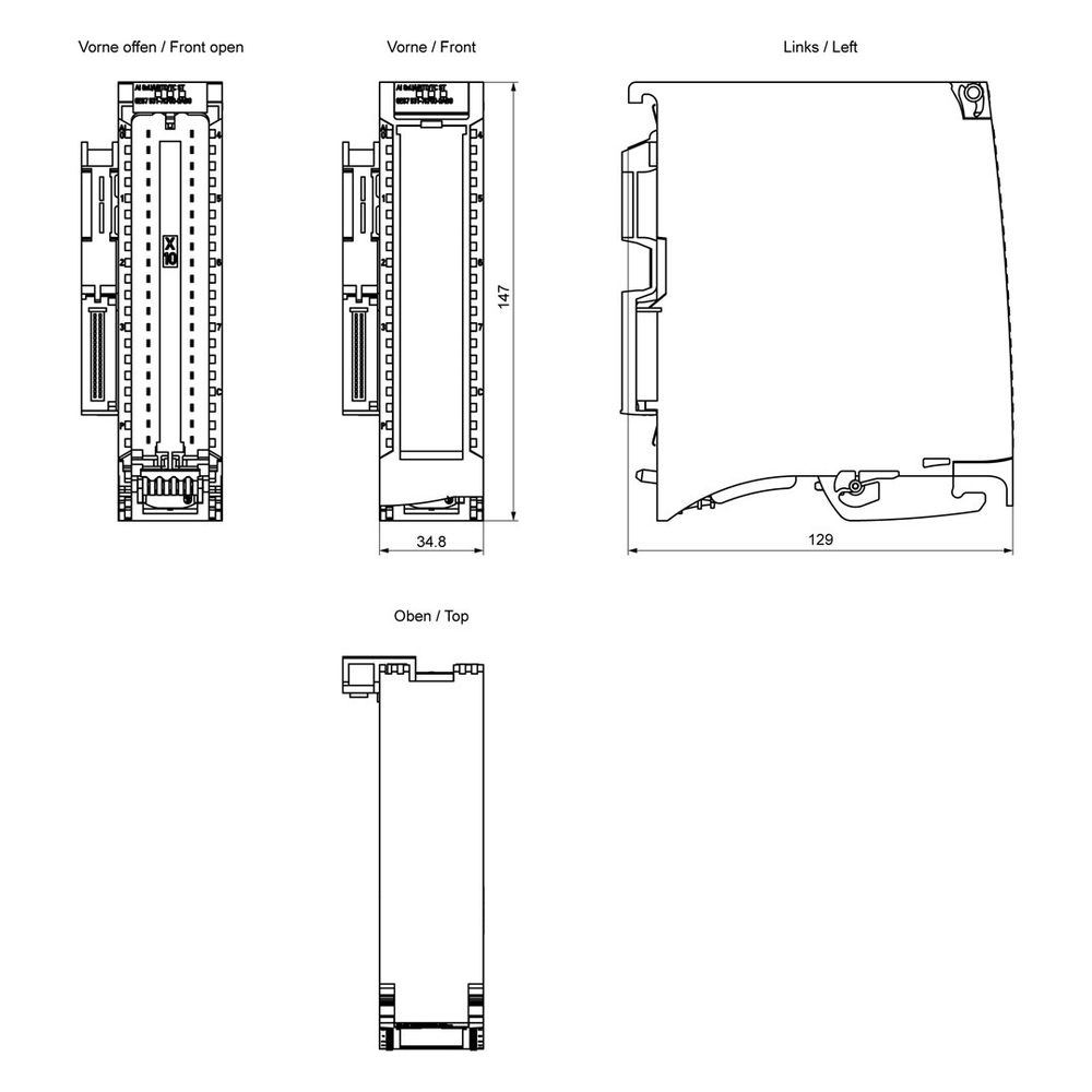 Siemens SIMATIC S7-1500 Analogeingabemodul AI 8xU/I/RTD/TC 16 Bit 147x35x129m... SIEMENS-6ES75317KF000AB0 4025515079514 (Abb. 5)