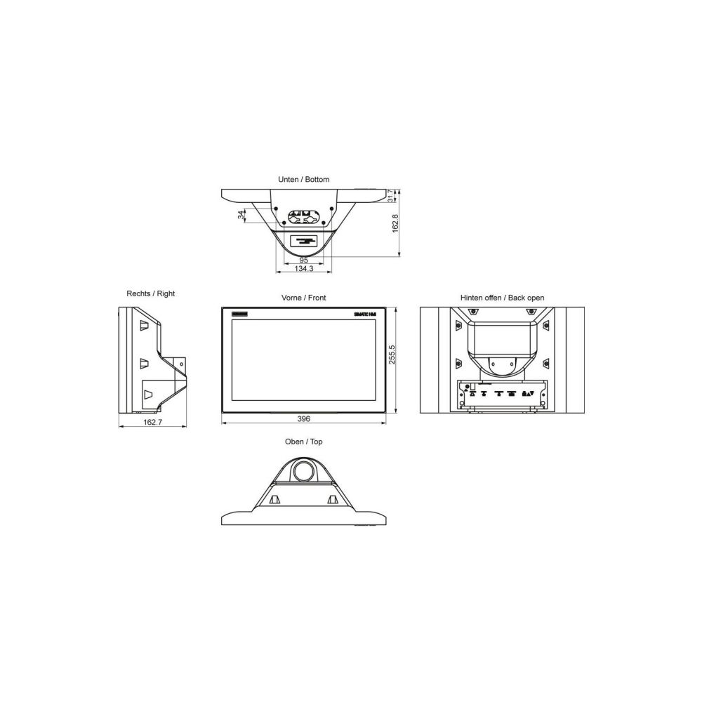Siemens SIMATIC HMI TP1500 Comfort Panel 15,6" TFT 1366x768px IP65 396x225,5x... SIEMENS-6AV21240QC240BX0 4047623408789 (Abb. 2)