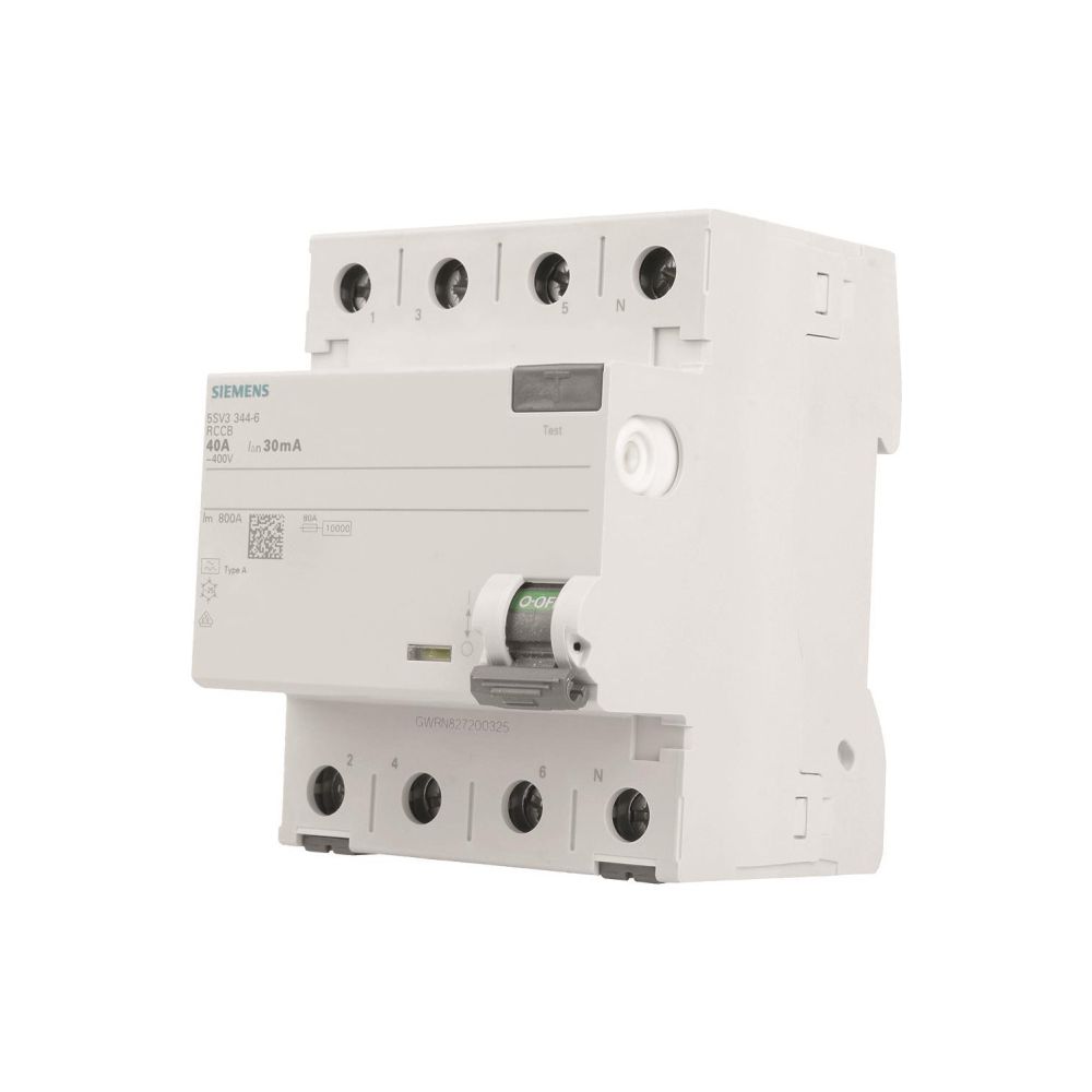 Siemens FI-Schutzschalter 5SV3 4-polig 40A 30mA Typ A 400V 4TE 5SV3344-6... SIEMENS-5SV33446 4001869427775 (Abb. 6)