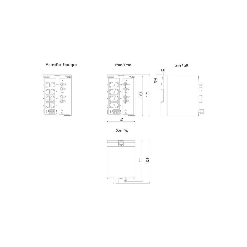 Siemens SCALANCE XB108-2 unmanaged Switch 8x 10/100 Mbit/s IP20 117x80x109mm ... SIEMENS-6GK51082BB002AB2 4047622549704 (Abb. 3)