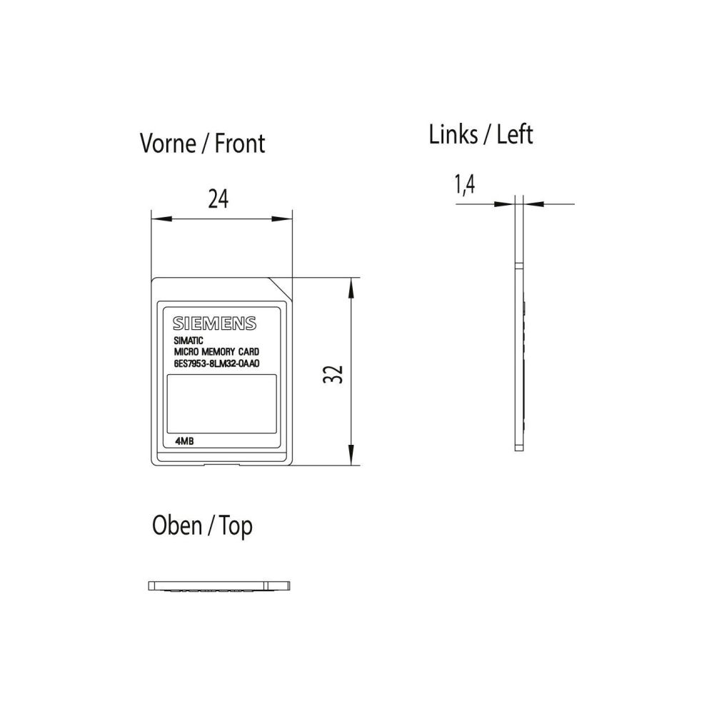 Siemens SIMATIC S7 Micro Memory Card 4MB FLASH EPROM 6ES7953-8LM32-0AA0... SIEMENS-6ES79538LM320AA0 4047623410874 (Abb. 2)