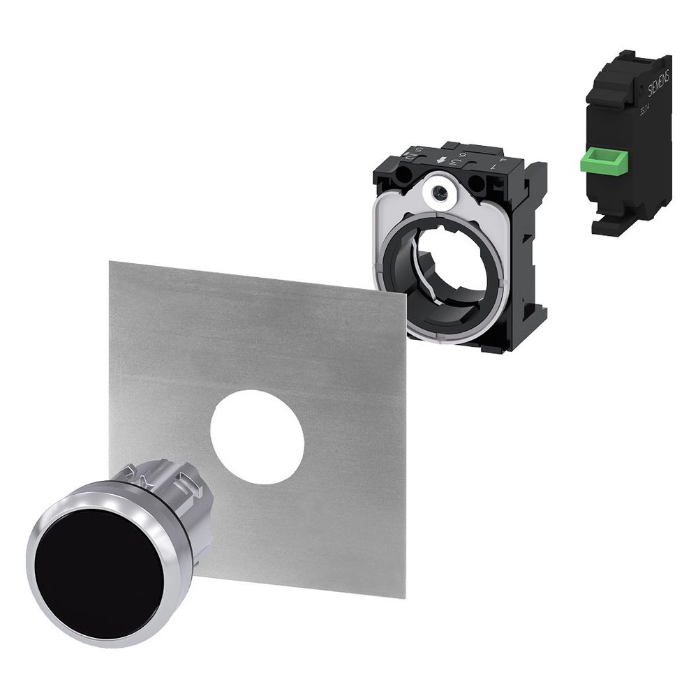 Siemens Drucktaster flach rund 22,3mm schwarz Metall-Frontring tastend 3SU105... SIEMENS-3SU10500AB100AA0 4011209955219 (Abb. 7)