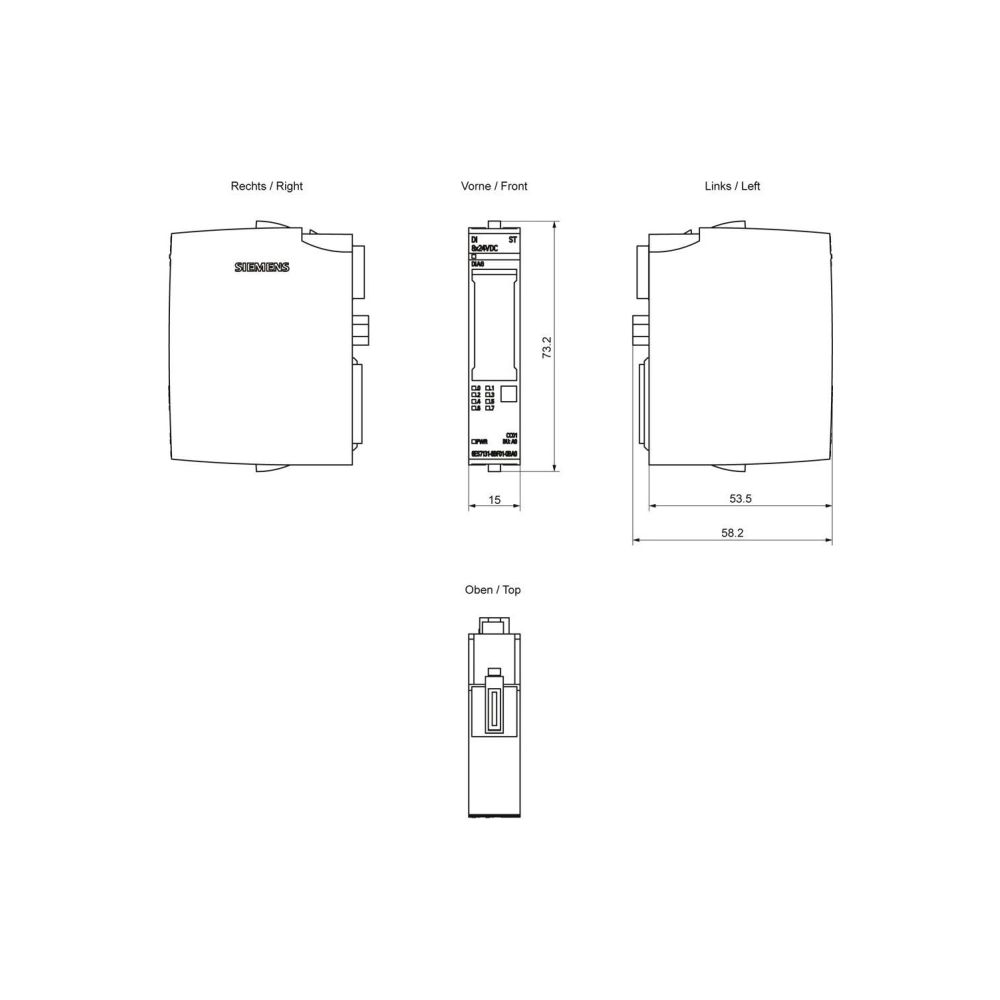 Siemens SIMATIC ET 200SP Digitaleingabemodul DI 8x24VDC ST 15x73x58mm IP20 6E... SIEMENS-6ES71316BF012BA0 4047623408604 (Abb. 2)
